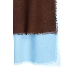 PASHMINA AZZURRA E MARRONE EFFETTO SFUMATO In cashmere