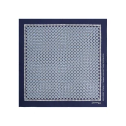 POCHETTE DA TASCHINO IN SETA STAMPATA A MANO BLU Fantasia archivio 1959