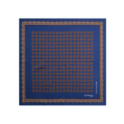 POCHETTE DA TASCHINO IN SETA STAMPATA A MANO BLU Fantasia archivio 1975