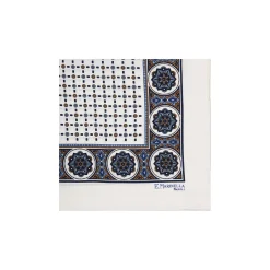 POCHETTE DA TASCHINO IN SETA STAMPATA A MANO BIANCA Microfantasia fiore
