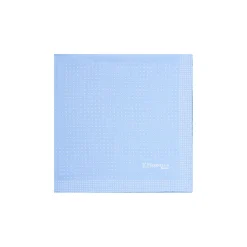POCHETTE DA TASCHINO IN SETA STAMPATA A MANO AZZURRA Microfantasia fiore