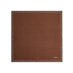POCHETTE DA TASCHINO IN SETA STAMPATA A MANO MARRONEPois