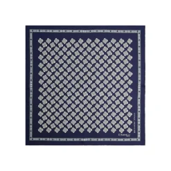 POCHETTE DA TASCHINO IN SETA STAMPATA A MANO BLU SCURO Fantasia archivio 1930