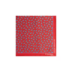 POCHETTE DA TASCHINO IN SETA STAMPATA A MANO ROSSO Fantasia archivio 1957