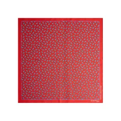 POCHETTE DA TASCHINO IN SETA STAMPATA A MANO ROSSO Fantasia archivio 1957