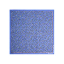 POCHETTE DA TASCHINO IN SETA STAMPATA A MANO AZZURRO POLVERE Fantasia archivio 1957