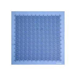 POCHETTE DA TASCHINO IN SETA STAMPATA A MANO AZZURRA Macrofantasia fiore