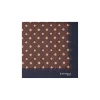 POCHETTE DA TASCHINO IN SETA STAMPATA A MANO BLU SCURO Macrofantasia fiore