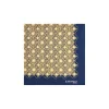 POCHETTE DA TASCHINO IN SETA STAMPATA A MANO BLU SCURO Macrofantasia fiore