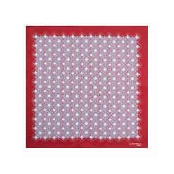 POCHETTE DA TASCHINO IN SETA STAMPATA A MANO BORDEAUX Macrofantasia fiore
