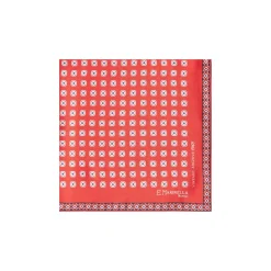 POCHETTE DA TASCHINO IN SETA STAMPATA A MANO ROSSA Fantasia archivio 1949