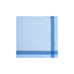 POCHETTE DA TASCHINO IN SETA STAMPATA A MANO BLU SCURO Pois