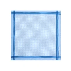 POCHETTE DA TASCHINO IN SETA STAMPATA A MANO BLU SCURO Pois