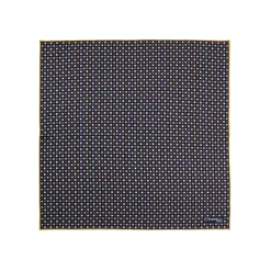 POCHETTE DA TASCHINO IN SETA STAMPATA A MANO BLU SCURO Microfantasia fiore
