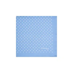 POCHETTE DA TASCHINO IN SETA STAMPATA A MANO AZZURRA Microfantasia fiore
