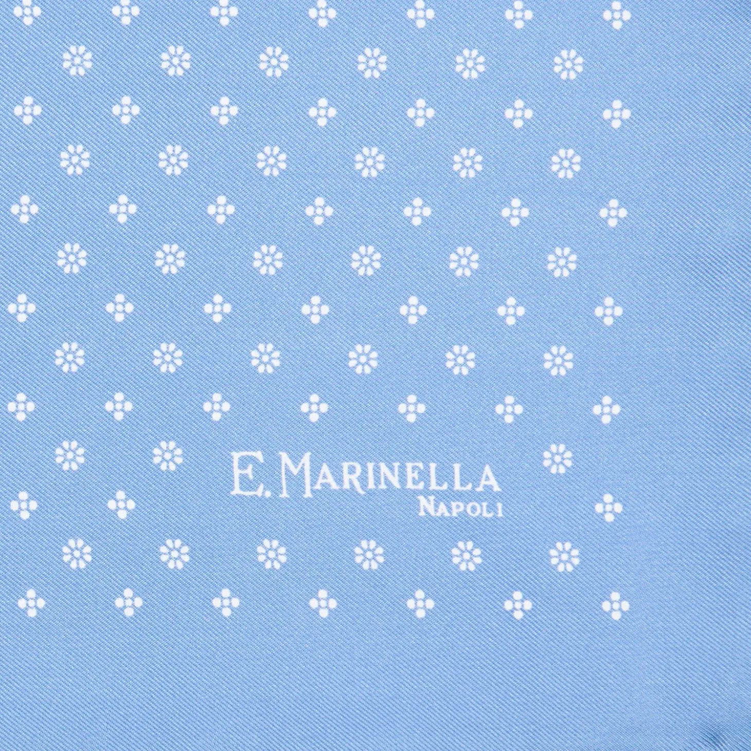 POCHETTE DA TASCHINO IN SETA STAMPATA A MANO AZZURRA Microfantasia fiore