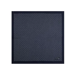 POCHETTE DA TASCHINO IN SETA STAMPATA A MANO BLU SCURO Microfantasia fiore