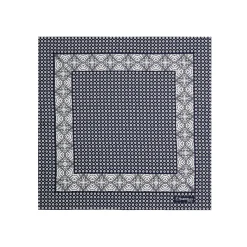 POCHETTE DA TASCHINO IN SETA STAMPATA A MANO BLU SCURO Microfantasia fiore