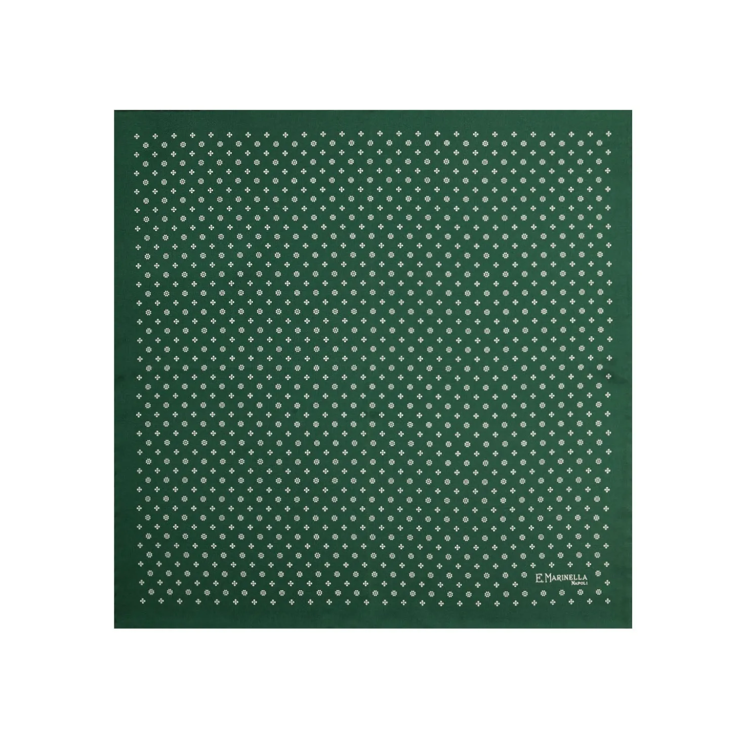 POCHETTE DA TASCHINO IN SETA STAMPATA A MANO VERDE SCURO Macrofantasia fiore