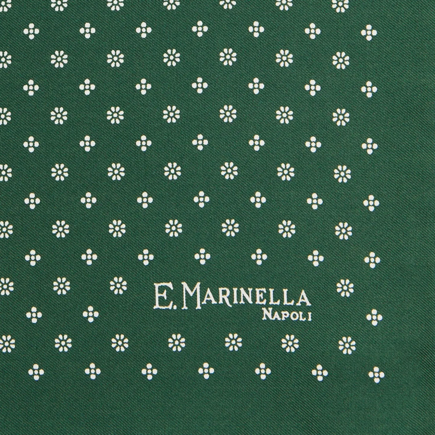 POCHETTE DA TASCHINO IN SETA STAMPATA A MANO VERDE SCURO Macrofantasia fiore