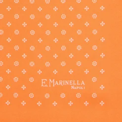 POCHETTE DA TASCHINO IN SETA STAMPATA A MANO ARANCIONE Microfantasia fiore