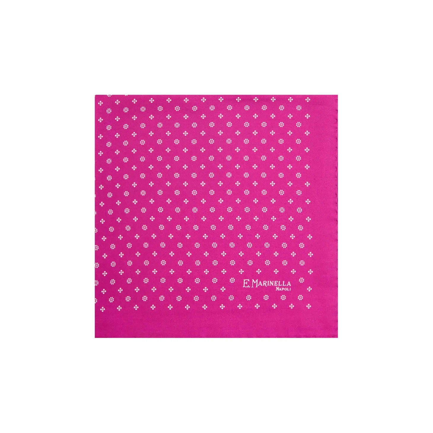 POCHETTE DA TASCHINO IN SETA STAMPATA A MANO FUCSIA Microfantasia fiore