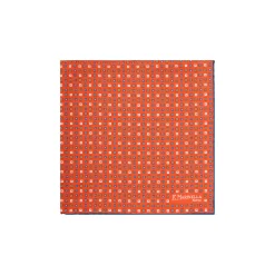 POCHETTE DA TASCHINO IN SETA STAMPATA A MANO ARANCIONE Microfantasia fiore