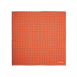 POCHETTE DA TASCHINO IN SETA STAMPATA A MANO ARANCIONE Microfantasia fiore