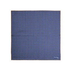 POCHETTE DA TASCHINO IN SETA STAMPATA A MANO BLU Microfantasia fiore