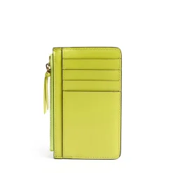 PORTA CARTE DI CREDITO GIALLO In pelle con zip