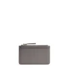 PORTA CARTE DI CREDITO GRIGIO In pelle con zip