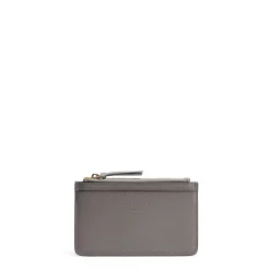 PORTA CARTE DI CREDITO GRIGIO In pelle con zip