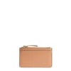 PORTA CARTE DI CREDITO MARRONE CHIARO In pelle con zip