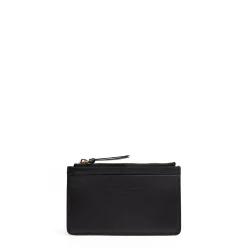 PORTA CARTE DI CREDITO NERO In pelle con zip