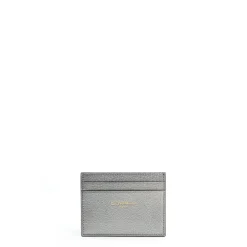 PORTACARTE DI CREDITO PICCOLO GRIGIO In pelle lisciapiombo