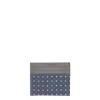 PORTACARTE DI CREDITO SETA E PELLE GRIGIO SCURO 5 scomparti