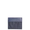PORTACARTE DI CREDITO SETA E PELLE BLU SCURO 5 scomparti