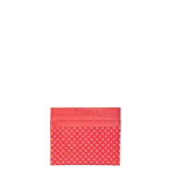 PORTACARTE DI CREDITO SETA E PELLE ROSSO 5 scomparti
