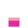 PORTACARTE DI CREDITO SETA E PELLE FUCSIA 5 scomparti