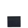 PORTACARTE DI CREDITO SETA E PELLE BLU SCURO 5 scomparti
