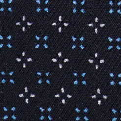 PORTACARTE DI CREDITO SETA E PELLE BLU SCURO 5 scomparti