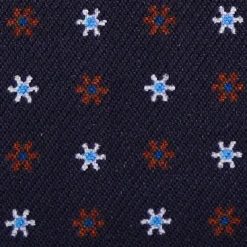 PORTACARTE DI CREDITO SETA E PELLE BLU SCURO 5 scomparti