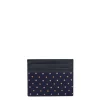 PORTACARTE DI CREDITO SETA E PELLE BLU SCURO 5 scomparti