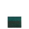 PORTACARTE DI CREDITO SETA E PELLE VERDE SCURO 5 scomparti