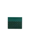 PORTACARTE DI CREDITO SETA E PELLE VERDE SCURO 5 scomparti