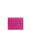 PORTACARTE PIEGHEVOLE IN SETA PELLE FUCSIA 10 scomparti
