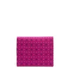 PORTACARTE PIEGHEVOLE IN SETA PELLE FUCSIA 10 scomparti