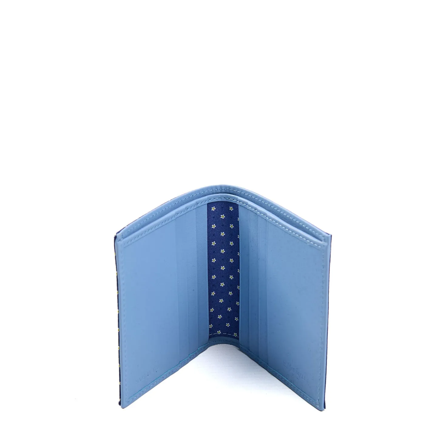 PORTAFOGLIO PICCOLO BLU In seta e pelle