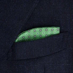 PORTAOCCHIALI VERDE CHIARO In seta stampata a mano