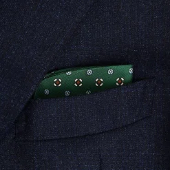 PORTAOCCHIALI VERDE SCURO In seta stampata a mano